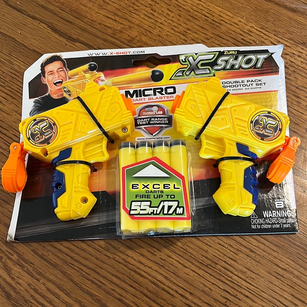 ZURU X Shot dart blaster, 3.05”L, 3.05”W, original package